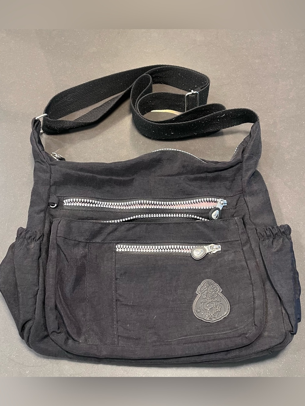 MINTEGRA Black Crossbody Purse Travel Waterproof Adjustable Shoulder Bag Pockets